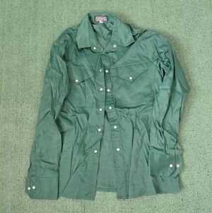 VINTAGE Sportif USA Stretch Nylon Dark Green Windbreaker Jacket 80's Outerwear S